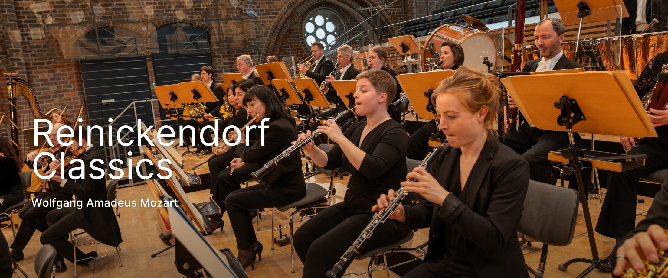 spielende Musiker der Neubrandenburger Philharmonie in der Konzertkirche Neubrandenburg