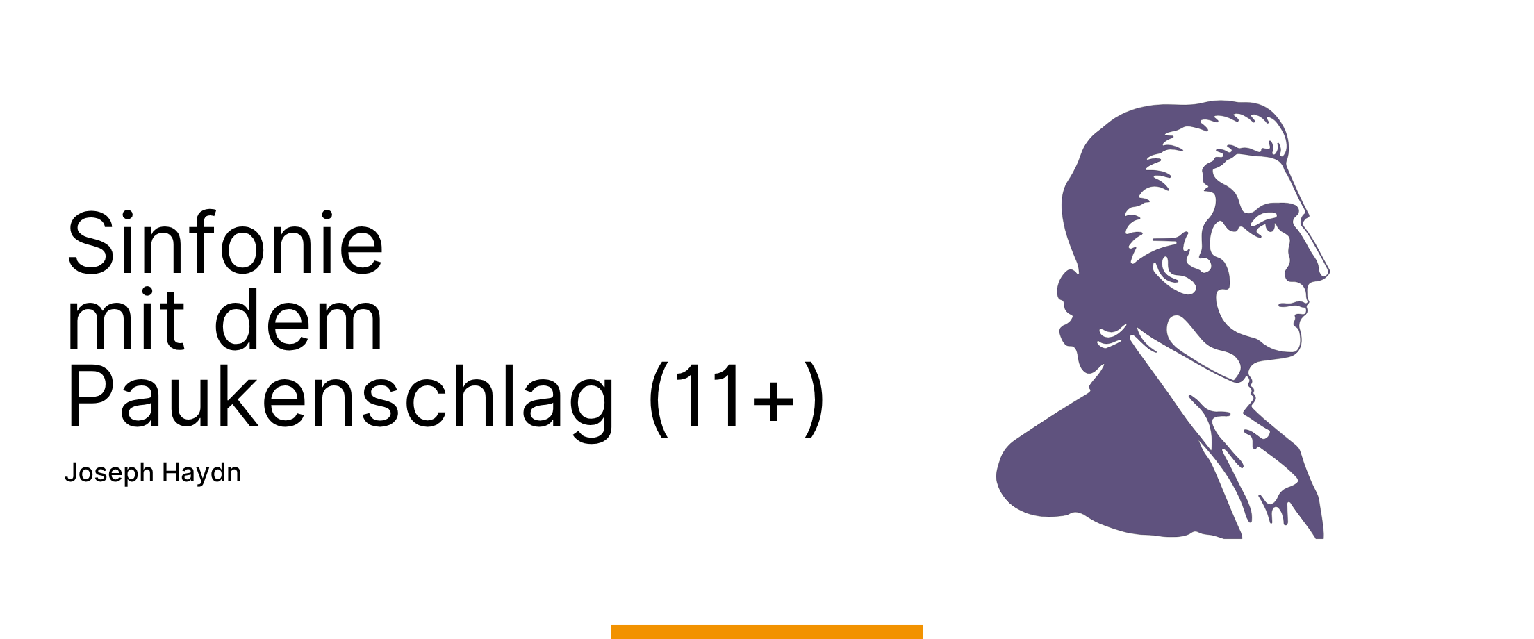 Der Stücktitel und eine Illustration mit der Silhouette von Joseph Haydn