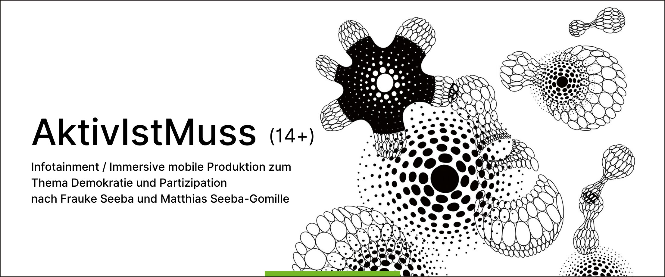 Der Stücktitel sowie eine Illustration aus abstrakten Formen